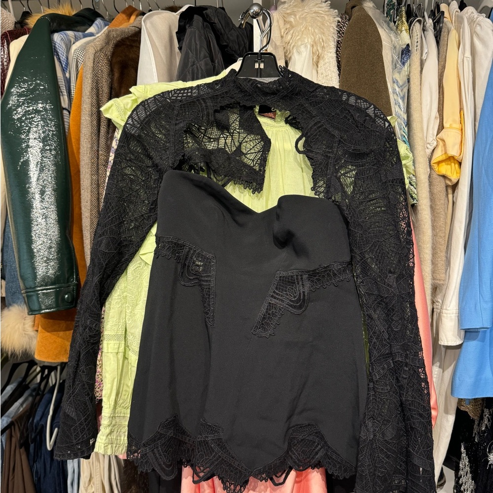 Jonathan Simkhai Black Lace Detail blouse